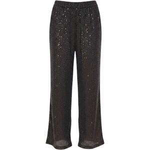 Black Sequin Wide Leg Party Pants Women's L Sparkly Evening Holiday NYE Dancing